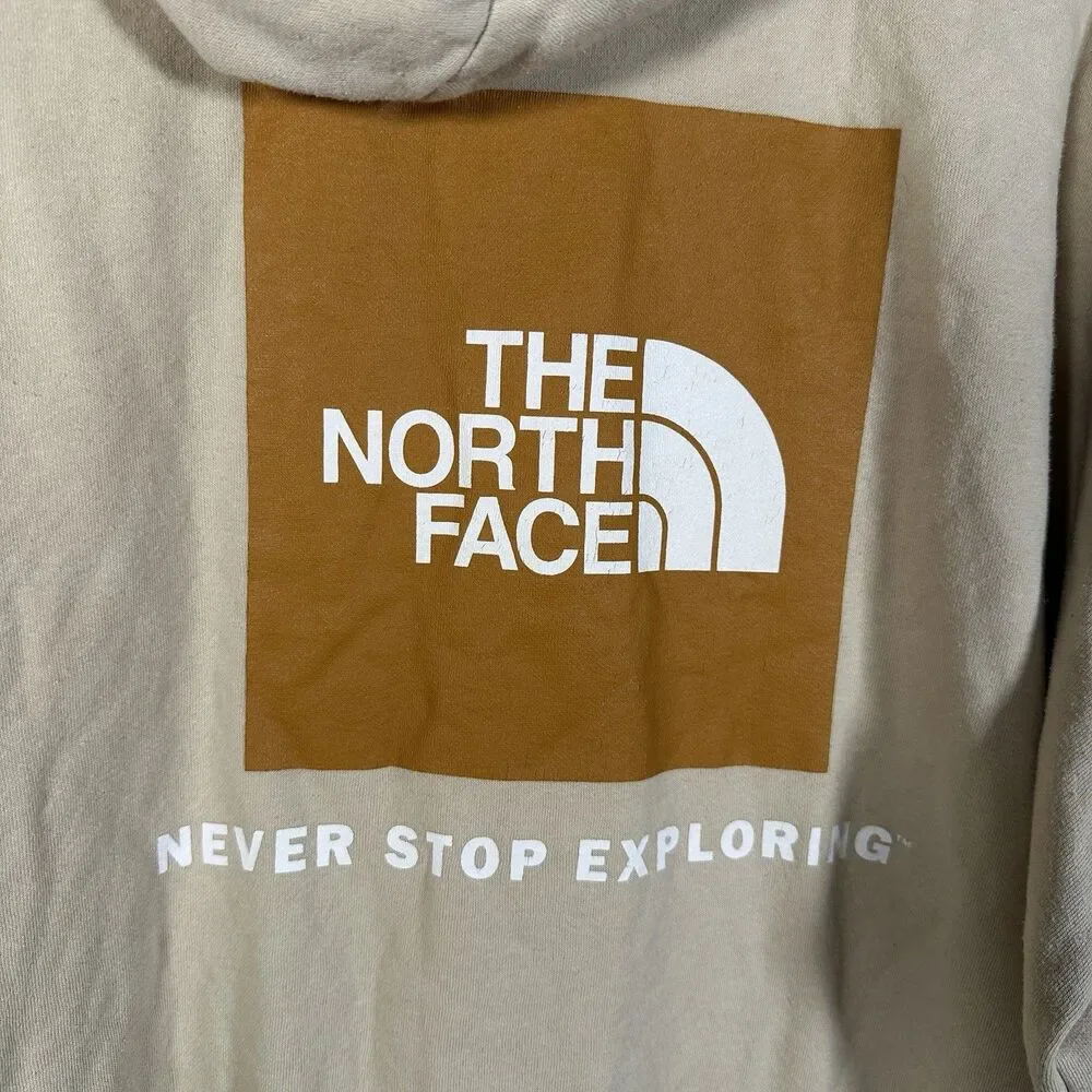 The North Face Hooded Sweatshirt Mens Extra Large XL Beige Outdoor Logo
